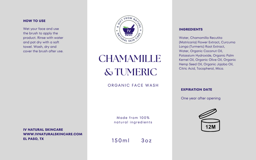 Face Wash with silicone brush with Chamomile and Turmeric