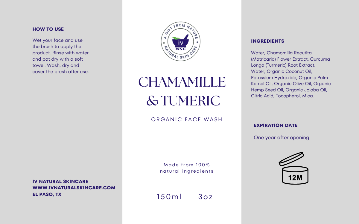 Face Wash with silicone brush with Chamomile and Turmeric
