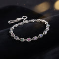 Silver rose garden necklace