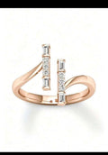 Dual Bar Diamond Ring in Rose Gold