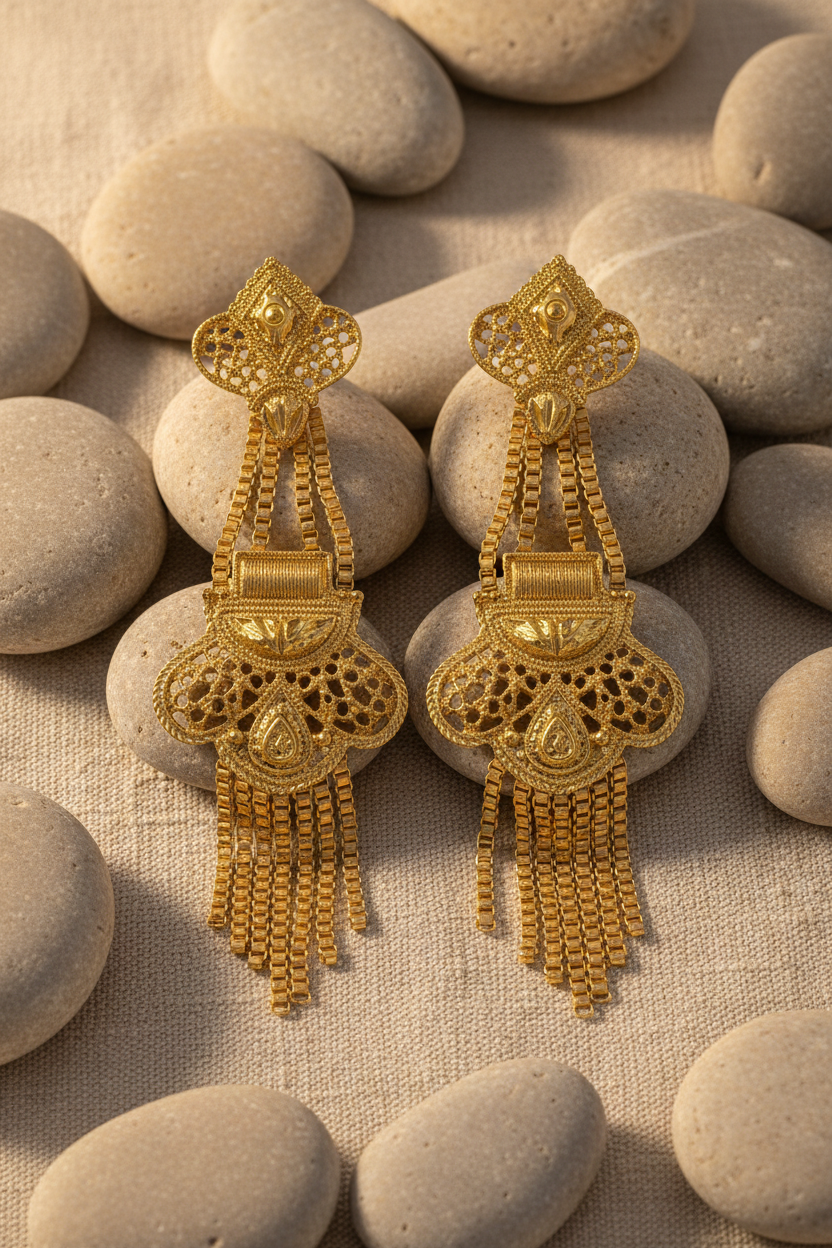 Butterfly Filigree Box Chain Earrings