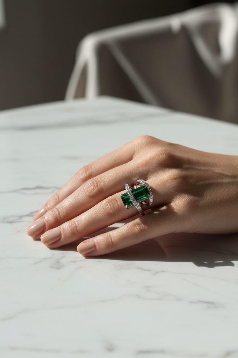 Emerald Ring - Dos lazos lifestyle