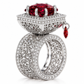 Enchanted Filigree Ring - Red