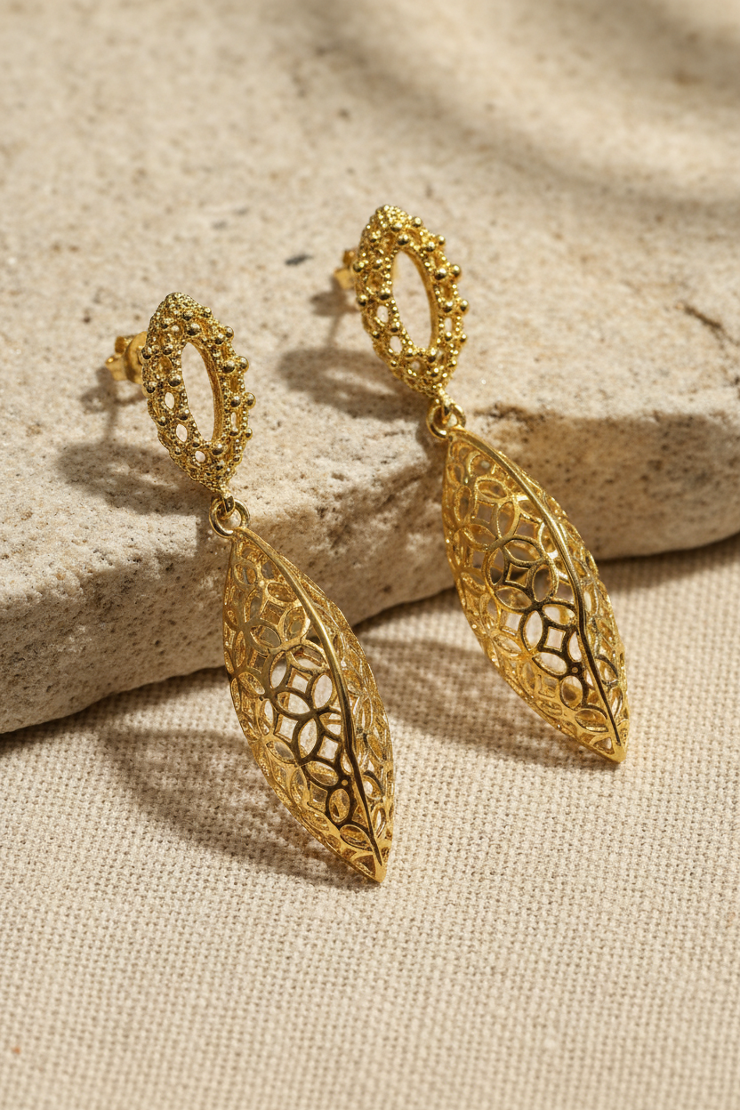 Marquise Leaf Drop Earrings