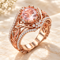 Rose Gold Floral Morganite Ring