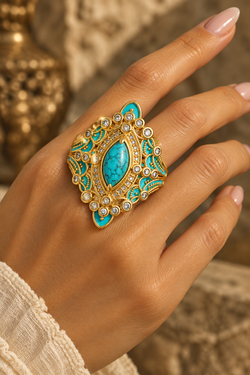 Turquoise Gold Ring Lifestyle
